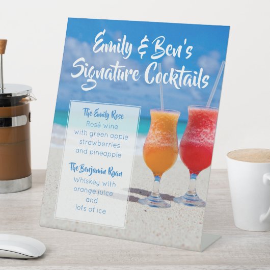 Drinken voor bruiloftshandtekeningen Permanente aa Reclamebord Met Voetstuk (Insitu)