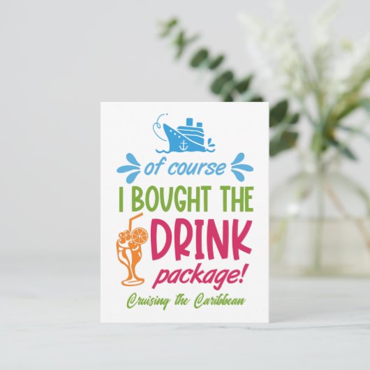 Drinken voor cruise op de bestemming briefkaart (Staand voorkant)