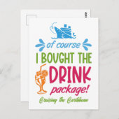 Drinken voor cruise op de bestemming briefkaart (Voorkant / Achterkant)