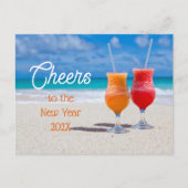 Drinken voor de nieuwjaars begroeting van het stra briefkaart (Voorkant)