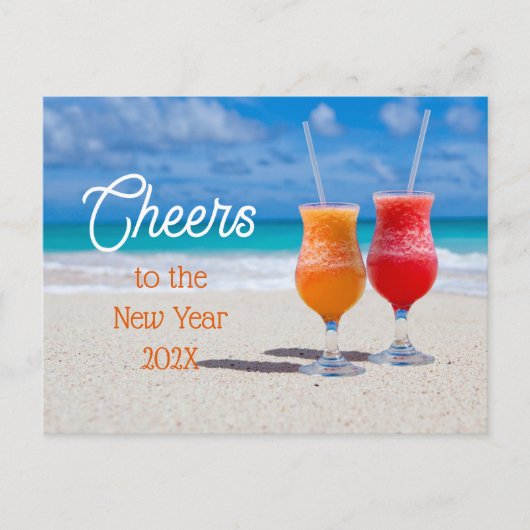 Drinken voor de nieuwjaars begroeting van het stra briefkaart (Voorkant)