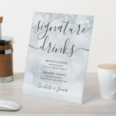 Drinken voor de van de Winter Black Script Weddin Reclamebord Met Voetstuk (Insitu)