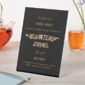 Drinken voor Elegant Black & Copper Signature Reclamebord Met Voetstuk (Insitu)