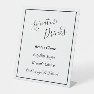 Drinken voor Elegant modern huwelijk Reclamebord Met Voetstuk
