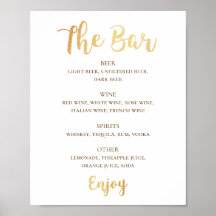 Drinken voor gouden scriptbruiloft. Eenvoudige alc