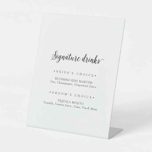 Drinken voor  handtekeningen reclamebord met voetstuk (Voorkant)