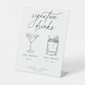 Drinken voor hedendaagse grafische handtekeningen reclamebord met voetstuk (Voorkant)