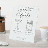 Drinken voor hedendaagse grafische handtekeningen reclamebord met voetstuk (Insitu)