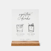 Drinken voor hedendaagse grafische minimalistische acryl bord (Voorkant)