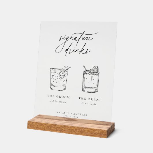 Drinken voor hedendaagse grafische minimalistische acryl bord (Hoek)