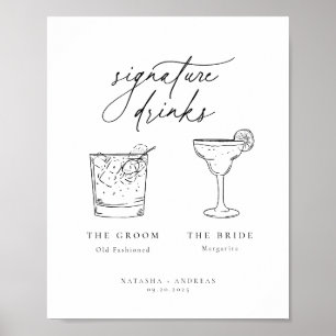 Drinken voor hedendaagse grafische minimalistische poster