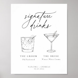 Drinken voor hedendaagse grafische minimalistische poster