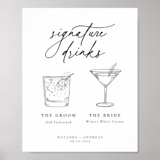 Drinken voor hedendaagse grafische minimalistische poster (Voorkant)