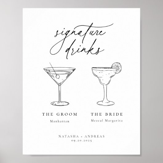 Drinken voor hedendaagse grafische minimalistische poster (Voorkant)