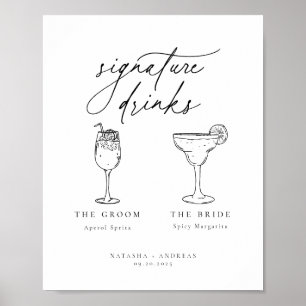 Drinken voor hedendaagse grafische minimalistische poster