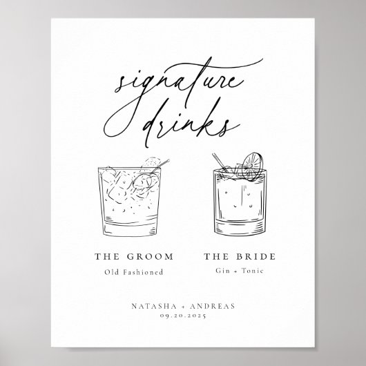 Drinken voor hedendaagse grafische minimalistische poster (Voorkant)