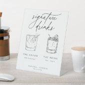 Drinken voor hedendaagse grafische minimalistische reclamebord met voetstuk (Insitu)