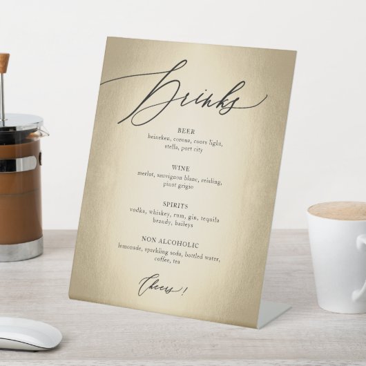 Drinken voor kalligrafiescript en oormerken reclamebord met voetstuk (Insitu)