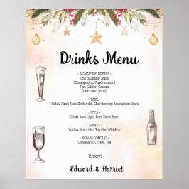 Drinken voor kerstbruiloft poster