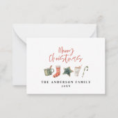 drinken voor kerstkoekjes met snoepriet notitiekaartje (Voorkant)