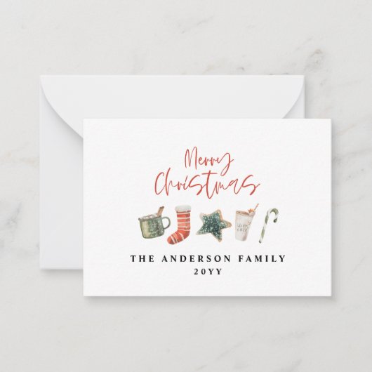 drinken voor kerstkoekjes met snoepriet notitiekaartje (Voorkant)