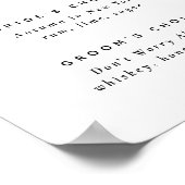 Drinken voor ondertekening. Zwarte en witte bruine Poster (Hoek)