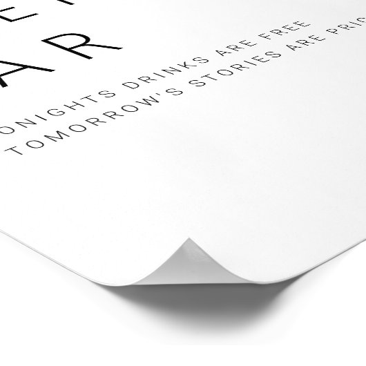 Drinken voor open balie bruiloft Ondertekentafel D Poster (Hoek)