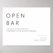 Drinken voor open balie bruiloft Ondertekentafel D Poster (Voorkant)