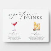 Drinken voor oudere moderne minimale handtekeninge fotoplaat (voorkant)