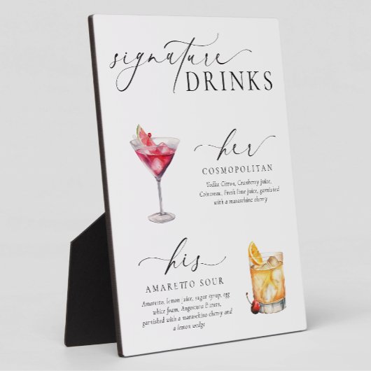 Drinken voor oudere moderne minimale handtekeninge fotoplaat