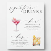 Drinken voor oudere moderne minimale handtekeninge fotoplaat (Voorkant)