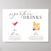 Drinken voor oudere moderne minimale handtekeninge poster (Voorkant)