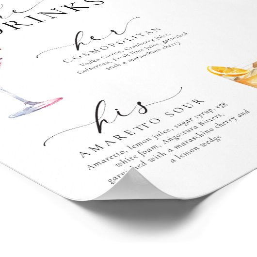 Drinken voor oudere moderne minimale handtekeninge poster (Hoek)