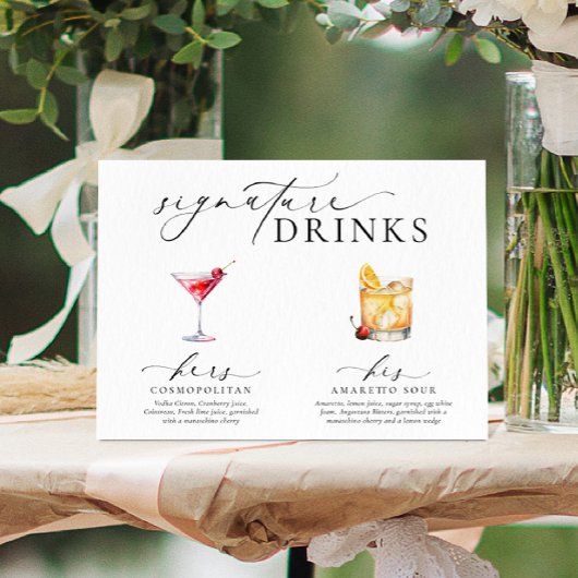 Drinken voor oudere moderne minimale handtekeninge poster