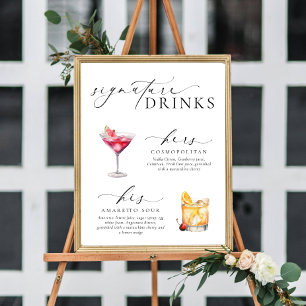 Drinken voor oudere moderne minimale handtekeninge poster