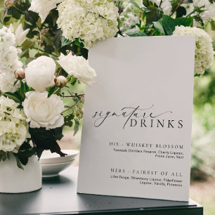 Drinken voor oudere moderne minimale handtekeninge poster