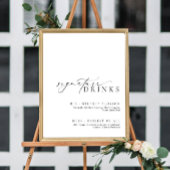 Drinken voor oudere moderne minimale handtekeninge poster