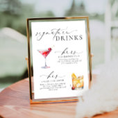 Drinken voor oudere moderne minimale handtekeninge poster