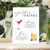 Drinken voor oudere moderne minimale handtekeninge poster