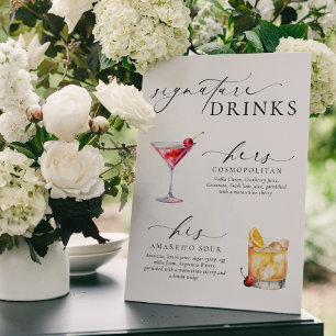 Drinken voor oudere moderne minimale handtekeninge poster