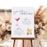 Drinken voor oudere moderne minimale handtekeninge poster<br><div class="desc">Deze handtekening drink menuteken met een moderne kalligrafie scriptkop en minimalistisch ontwerp. De scripttekstkop is een afbeelding dat niet kan worden bewerkt. De grootte van het afbeelding van de kop kan worden aangepast aan de grootte van elk poster. Alle andere tekst kan volledig worden bewerkt. De sjabloon omvat meer dan...</div>