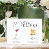 Drinken voor oudere moderne minimale handtekeninge poster