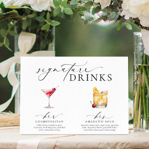 Drinken voor oudere moderne minimale handtekeninge poster