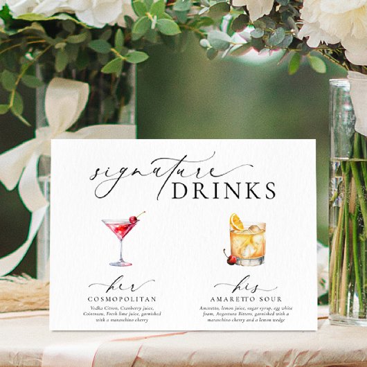 Drinken voor oudere moderne minimale handtekeninge poster