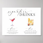 Drinken voor oudere moderne minimale handtekeninge poster (Voorkant)