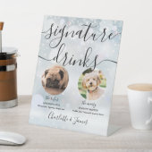 Drinken voor winterweddenschap met koppelingspet reclamebord met voetstuk (Insitu)