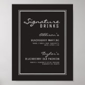 Drinken voor zwarte en witte minimalistische handt poster (Voorkant)