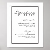 Drinken voor zwarte en witte minimalistische handt poster (Voorkant)