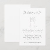 Drinken voordat ik doe bruiloft repetitie welkom kaart (Voorkant / Achterkant)