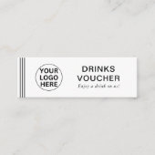 Drinken Voucher l Zwart & Wit Cadeaubon Mini Visitekaartje (Voorkant)